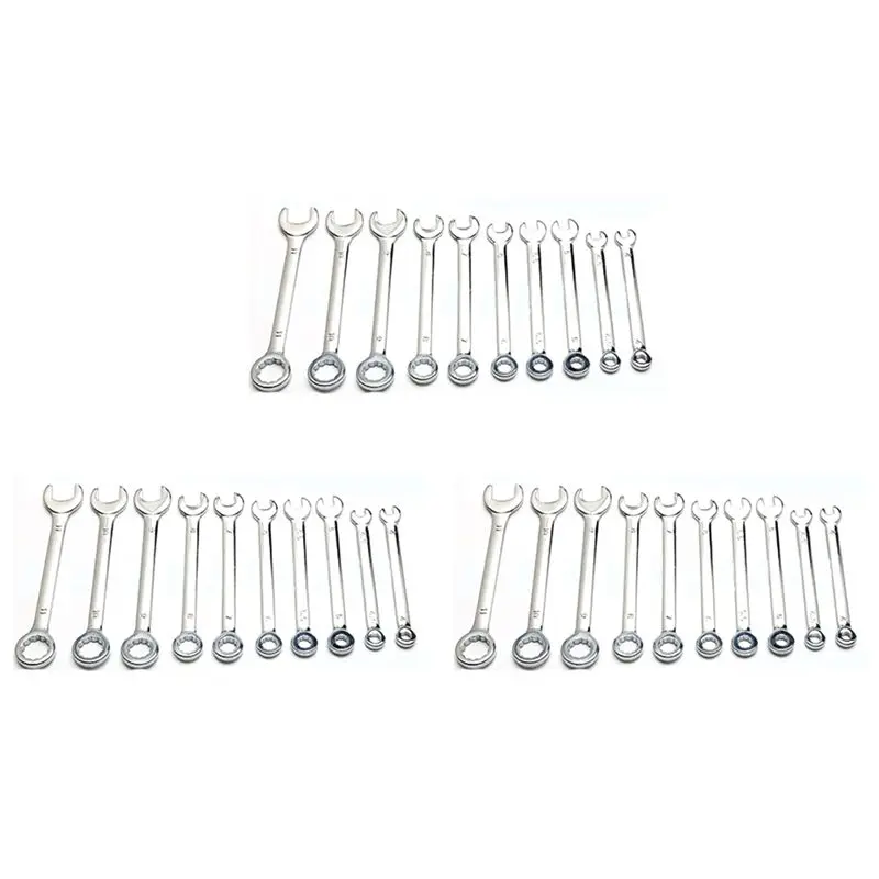 M12K-30Pcs Mini Clé Ingénieur à Double Tête, Clé à Anneau Déportée, Clé Combinée, Clés à Main 4-11mm, Ensemble d'Outils
