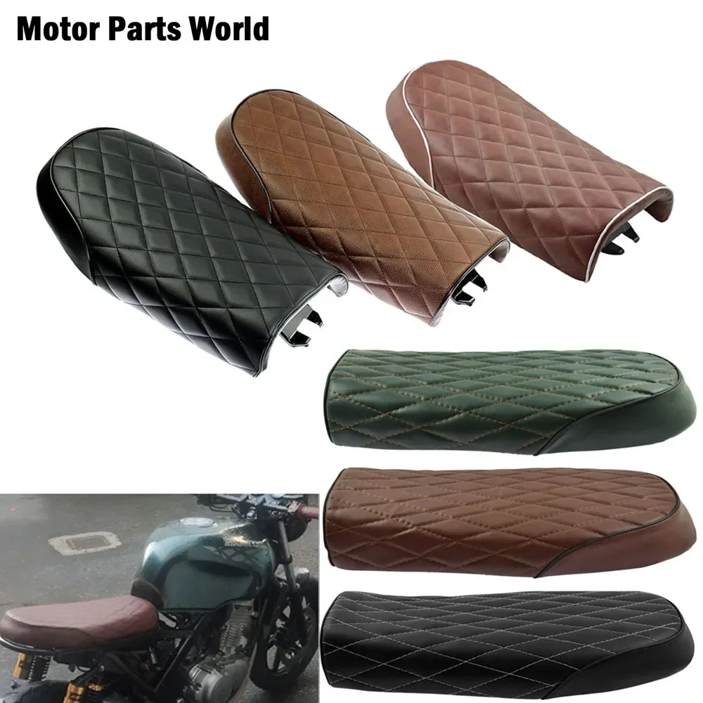 Motorcycle Universal Cafe Racer Seat Vintage Saddle Flat Pan Retro Seat Retro Cafe Racer For Honda CB200 CB350 CB400 CB500 CL