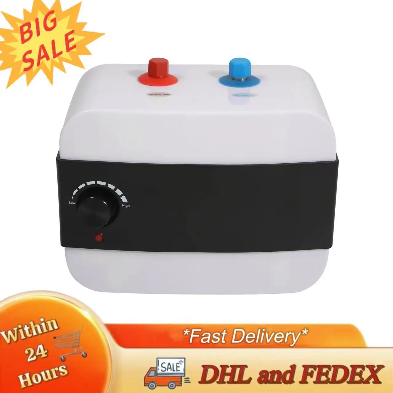 Chauffe-eau électrique 6L 1500W, température réglable (86-149 ° F) Chauffe-eau instantané pour chauffage de salle de bain