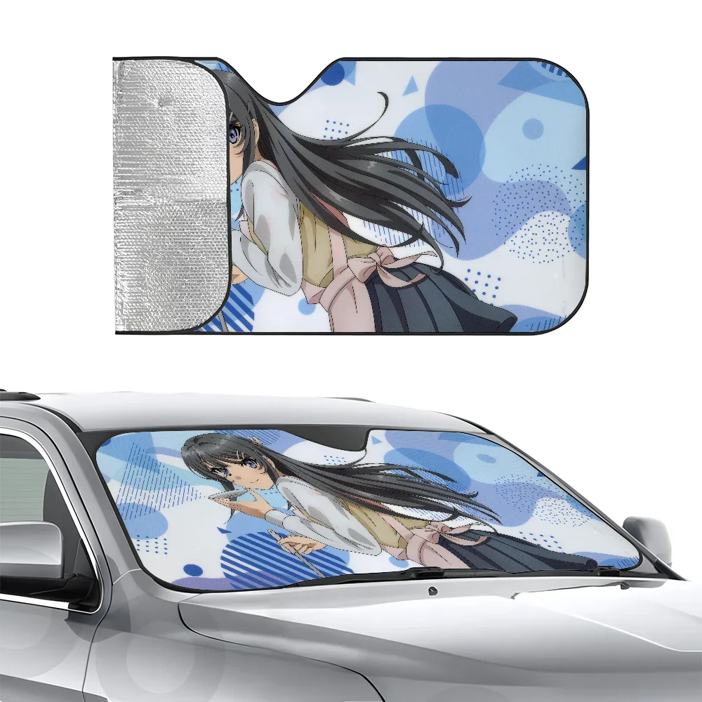 

S-Sakurajima Mai Car SunSha Heat-insulating Aluminum Film Windshield Sunshas UV Rays Blocks Car Sun Visor Protector