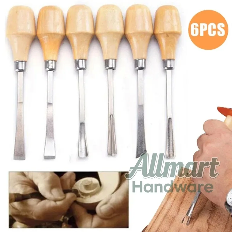 6-Piece Woodworking Carving Chisel, Portable Root Carving Engraving Knife, Woodworking Hand Carving Special Tool Set