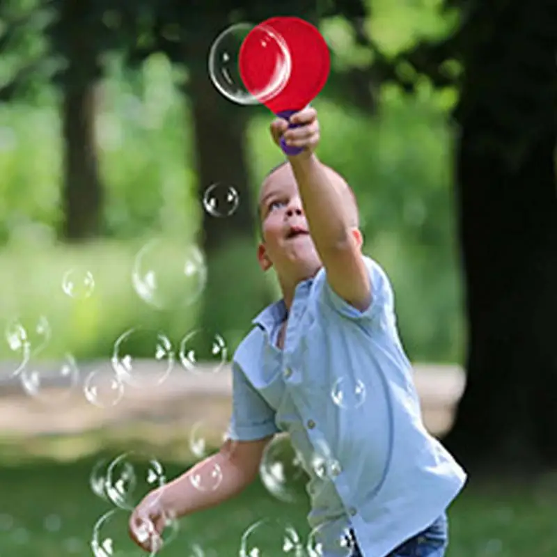 Creazione di bolle di giocattoli per bambini Giocattoli di bolle all'aperto Giocattoli da ping pong Divertenti creatore di bolle con vassoio elastico genitore-figlio interattivo