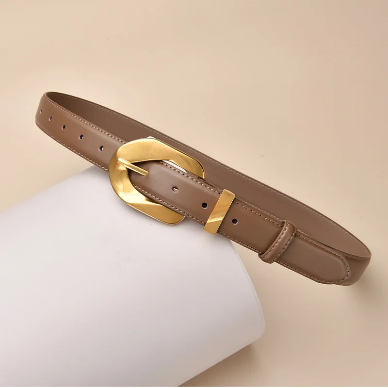 Retro style genuine leather belt women's pants belt versatile Korean style belt
