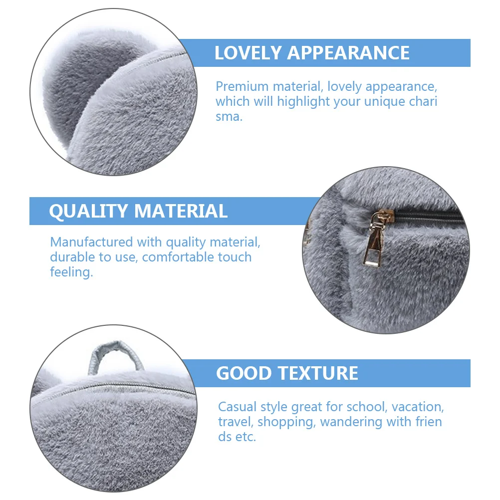 

Рюкзак с медвежьими ушками, креативная милая зимняя сумка для хранения, большая вместительная повседневная сумка-книга на плечо для девочек, школьная дорожная сумка на открытом воздухе