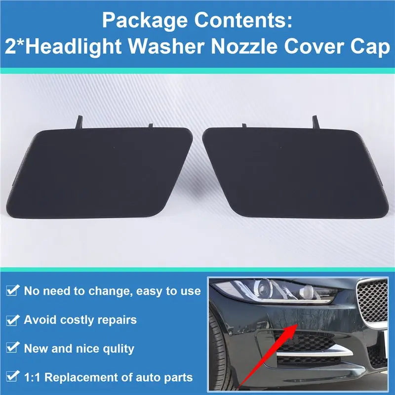 T2H3932LML T2H3927LML 1 Pair Car Headlight Washer Nozzle Cover Cap For Jaguar XF 2016- 2020-A28K