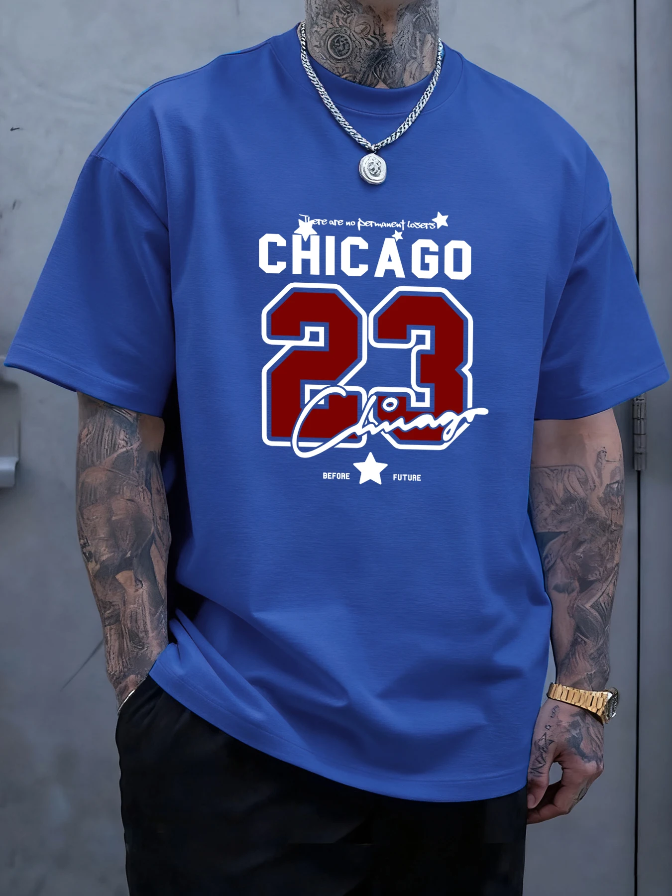 شيكاغو عدد 23 جيرسي طباعة رجالي تي شيرت عادية الهيب هوب بلايز القطن قصير الأكمام فضفاضة الصيف الذكور الملابس قمة الموضة #1