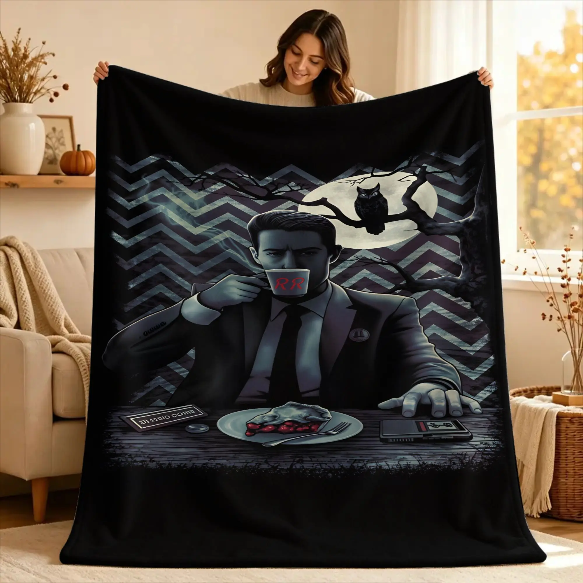 Twin Peaks F-Fire Walk Me  Blanket  Soft Street Trend Plush Throw Blanket For Students Couch Chair Flannel Bedspread Bed Cover