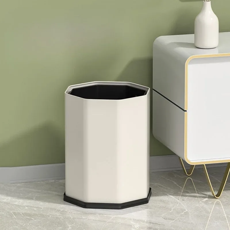 Bathroom Trash Can Stainless Steel Trash Cans Large Capacity Bedroom Litter Bin Luxury Kitchen Living Room Dustbin Home Cleaning