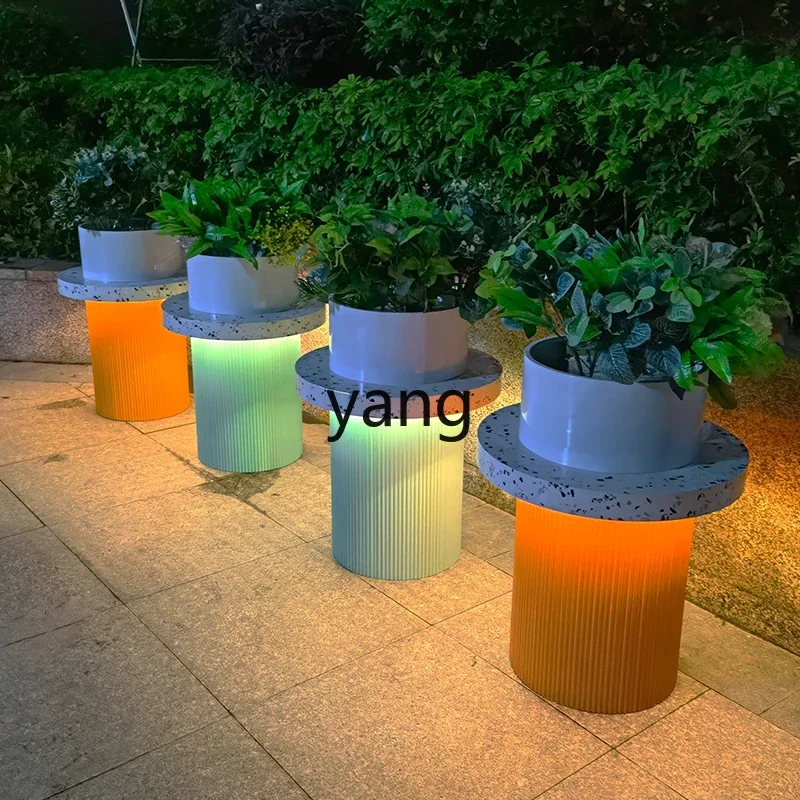 Yjq wrought iron outdoor flower box cylindrical outer pendulum flower bed combination restaurant milk tea shop cafe partition