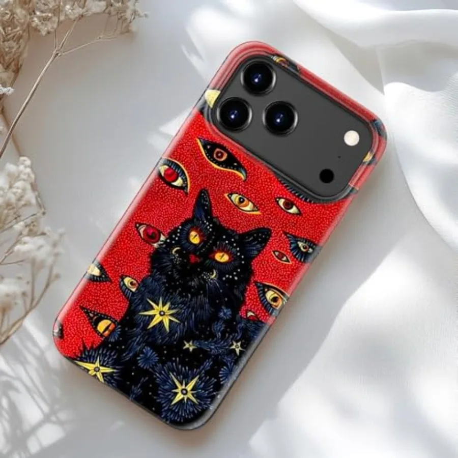 아이폰 17 프로 맥스 케이스 - 무선 충전 호환 - 이중 레이어 하드 쉘 + 실리콘 커버 - 충격 방지 보호 폰 케이스