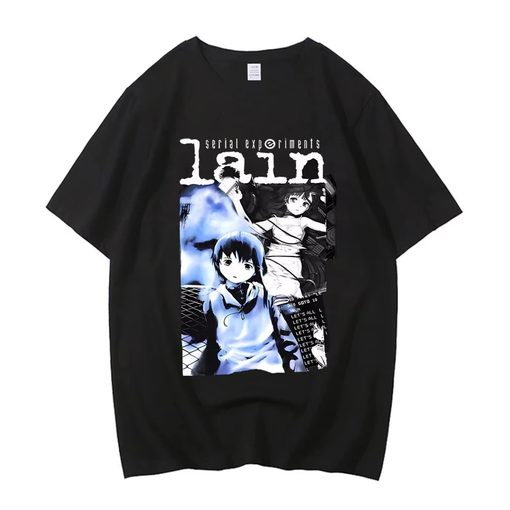 2000s Y2K Graphic Cotton T-shirt For Teens, Serial Experiments Lain Digital Style Korean Harajuku Clothing Women And Men T-Shirt