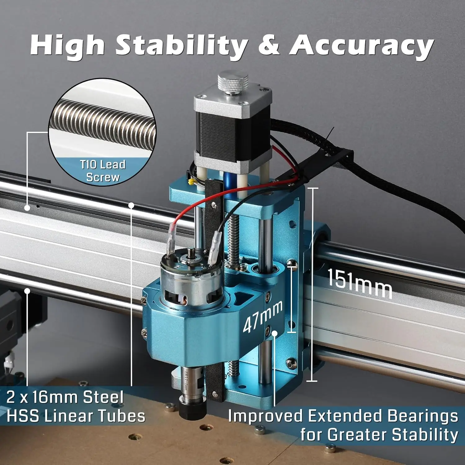 Router Machine  for Woodworking Metal Acrylic Cutting Milling, GRBL Control, Lead Screw Driven, 3 Axis CNC Engraving Machine