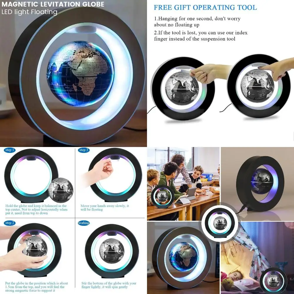 Levitatie Globe Lamp Wereld Drijvende Decoratie Ornamenten Kantoor Globe Nieuwigheid Licht Leren Model Tool