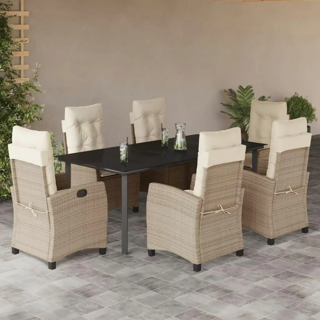 

Modern Beige and Black Outdoor Dining Set Stylish Patio Table and Chairs Perfect for Backyard Entertaining