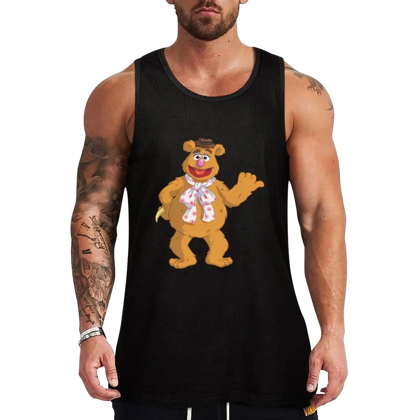 Fozzie Bear Tank Top sleeveless vest men gym accessories men tops Bodybuilding shirt