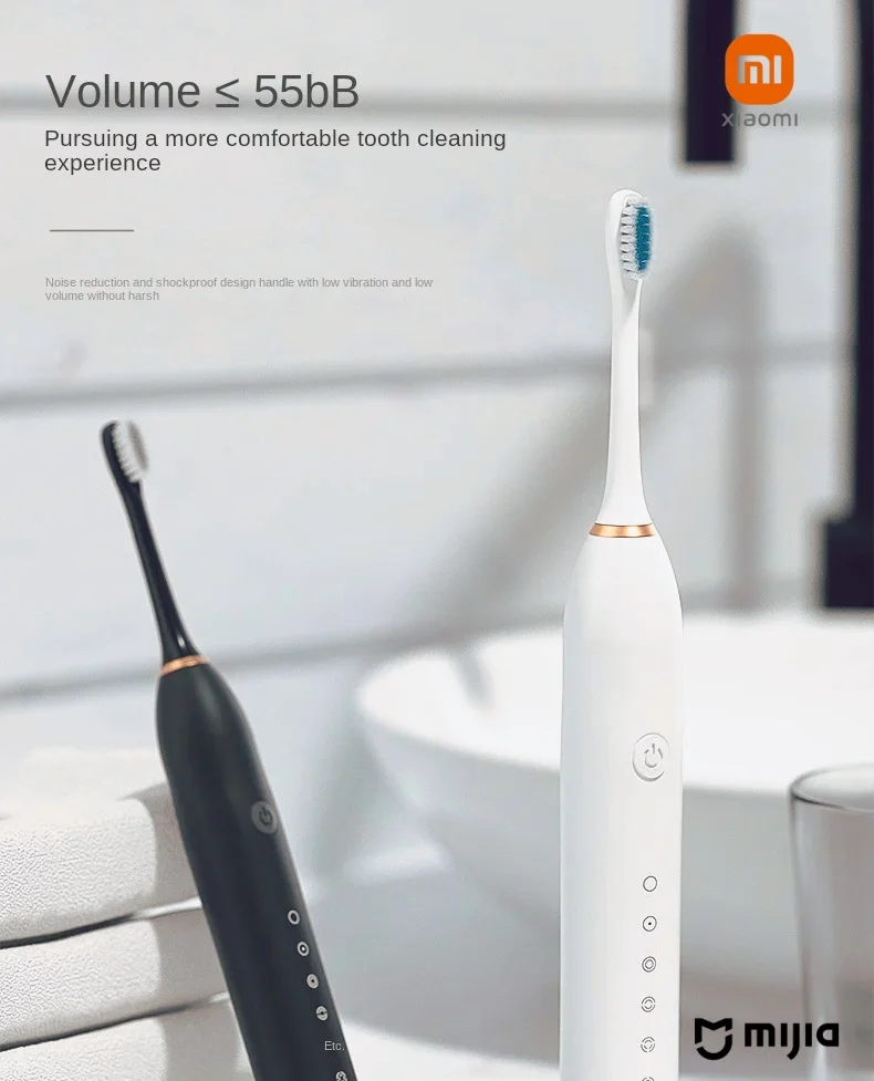 

Xiaomi Mijia IPX 7 Waterproof Toothbrush Sonic Smart Fully Automatic Cleaning The Oral Cavity Toothbrush Electric USB Charge