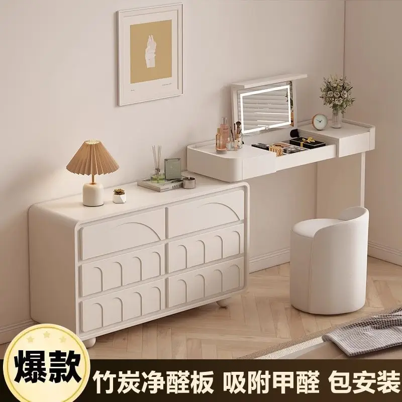 Clamshell dresser, bedroom cream style influencer makeup table, simple modern multifunctional dressing table
