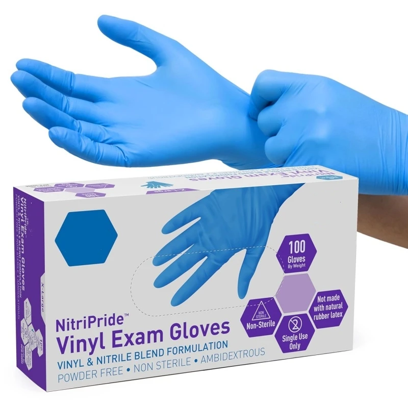 20/50/100PCS Blue Nitrile Gloves Disposable Kitchen Gloves for Household Cleaning Working Beauty Salon Tattoo Powder Free Gloves