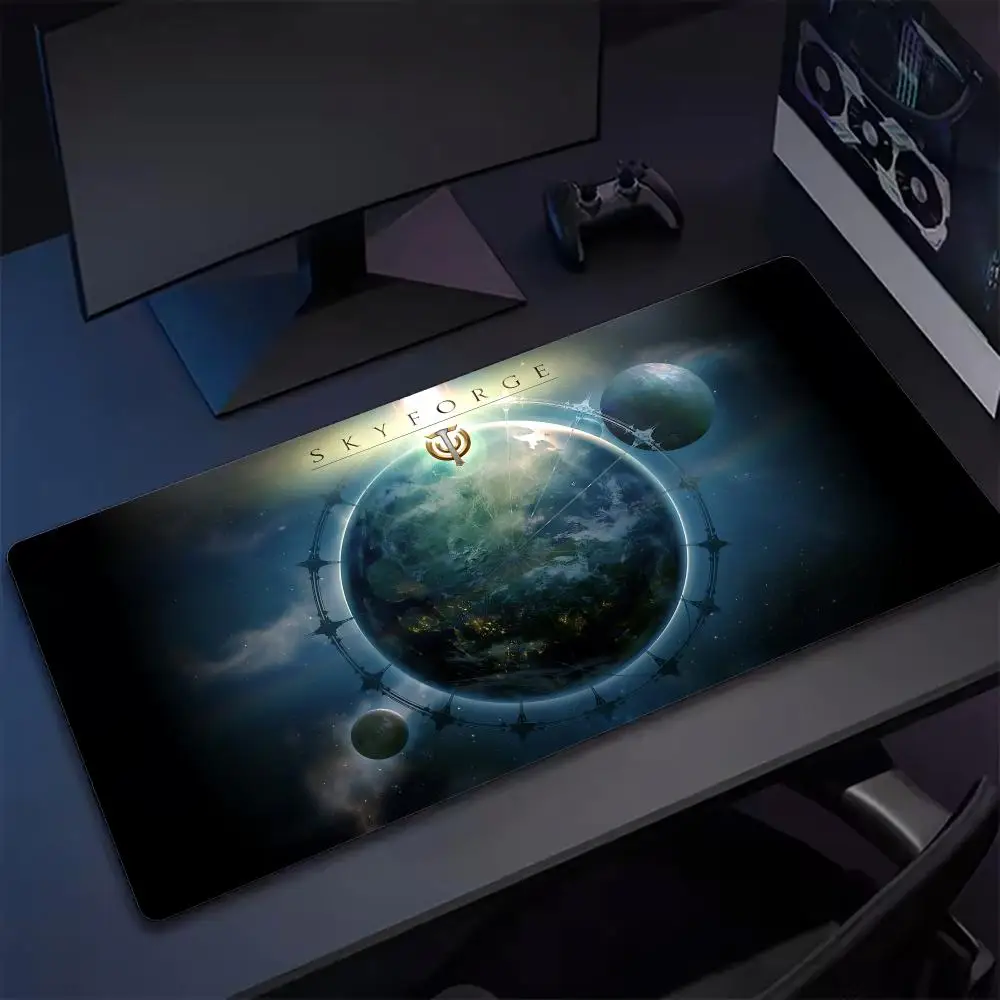 Anime Skyforge Mouse Pad Keyboard Desk Mats, Kawai Rubber, Non-Slip Desk Mat, XXL90x40cm