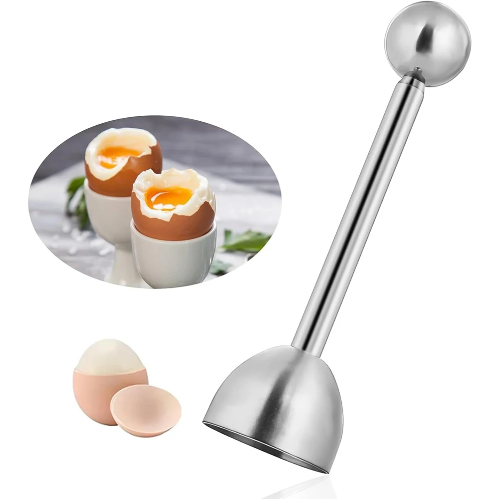 LMETJMA Egg Topper Cracker Stainless Steel Soft Hard Boiled Egg Cutter Opener Egg Cracker for Hard Boiled Eggs Specialty Tools