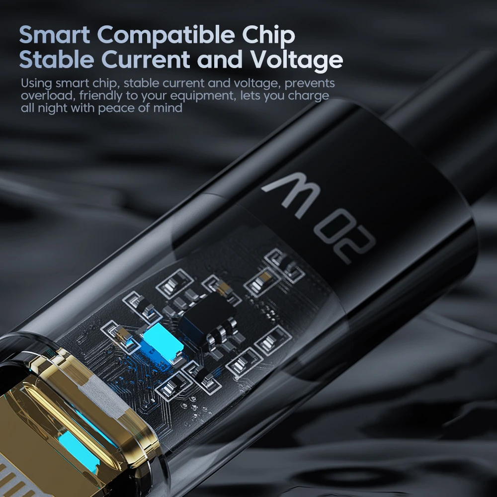Toocki 6A 100W Transparent Type-C Cable 480Mbps Data Transmission Fast Charging USB C Cable For Samsung Huawei Xiaomi Phones Lap