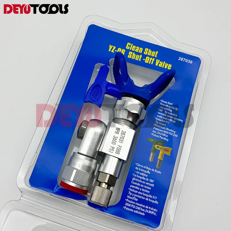 CleanShot Valve Set With Tip Shut-off Value Airless Spray Adapter Joint For Wagner Or Graco Titan Spray Gun