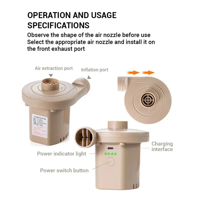 미니 에어펌프 2000mAh 무선 전동 펌프 수영장 튜브, 에어매트, 진공 보관백 등에 사용 가능