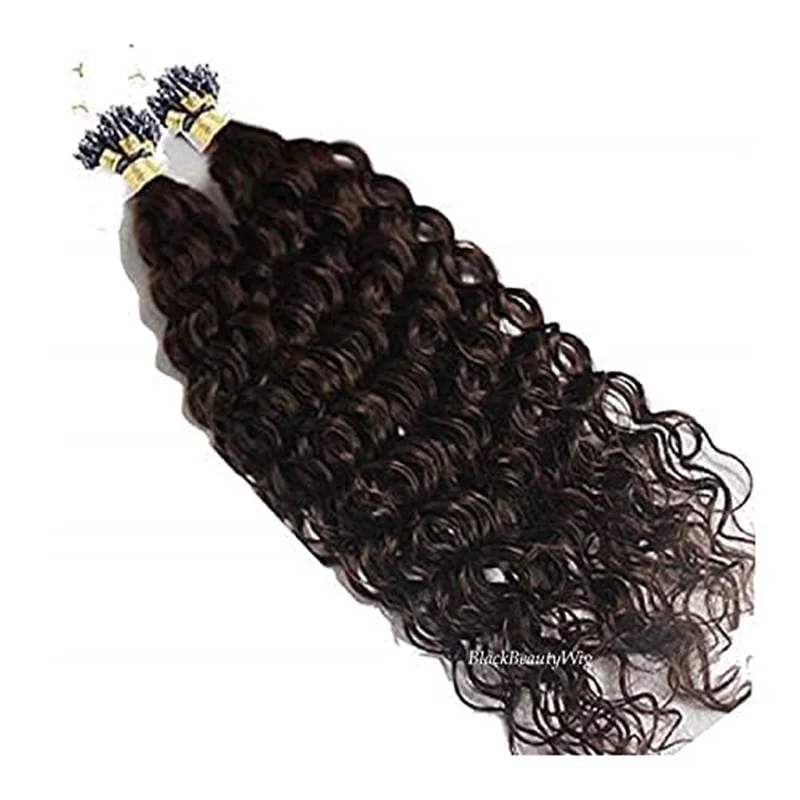 Deep Curly Micro Loop Ring Human Hair Extension Pre Bonded Brazilian Remy Hair Micro Beads Microlink Hair 100g 100strands