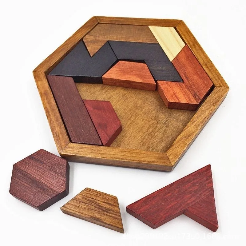 Wooden Puzzle Geometric Hexagon Puzzle Puzzle Puzzle Cognitive Toy