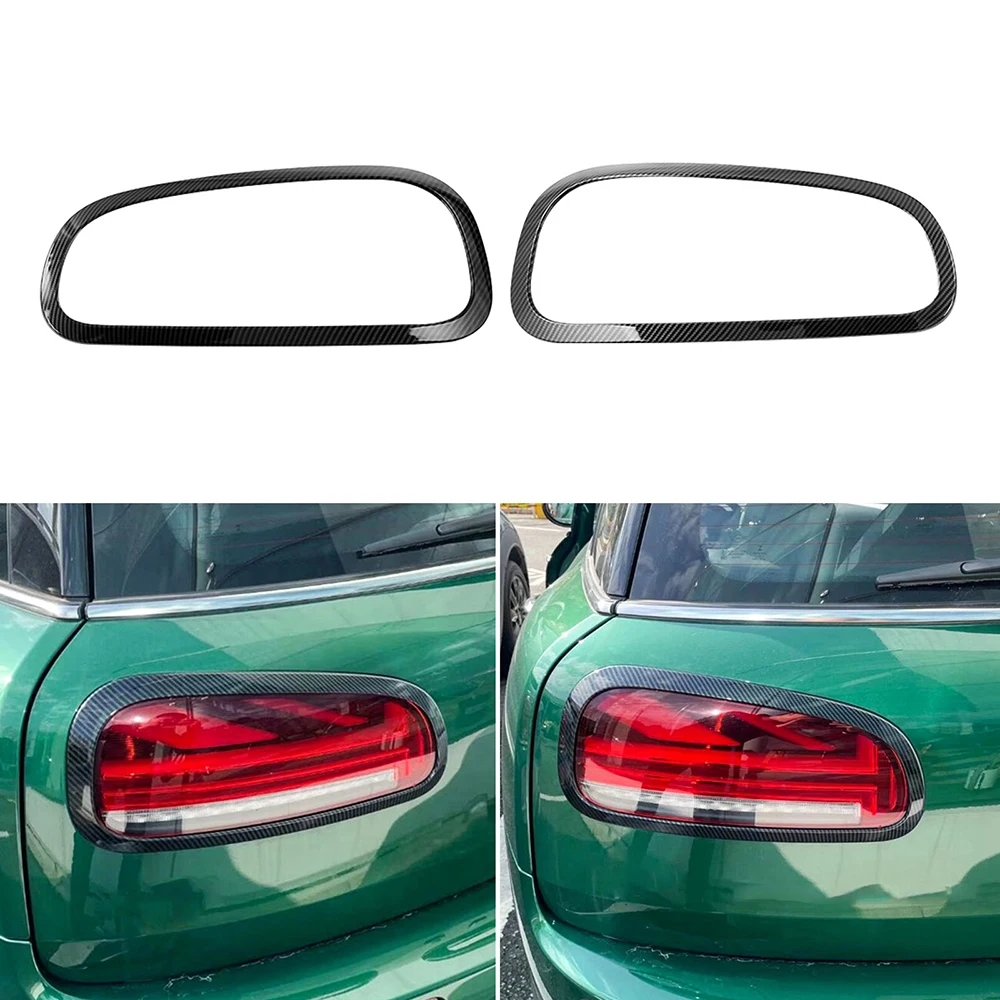 2 قطعة لسيارات BMW Mini Clubman F54 2016 2017 2018 2019 2020 2021 2022 ألياف الكربون نظرة سيارة الخلفية الذيل ضوء يغطي غطاء المصباح