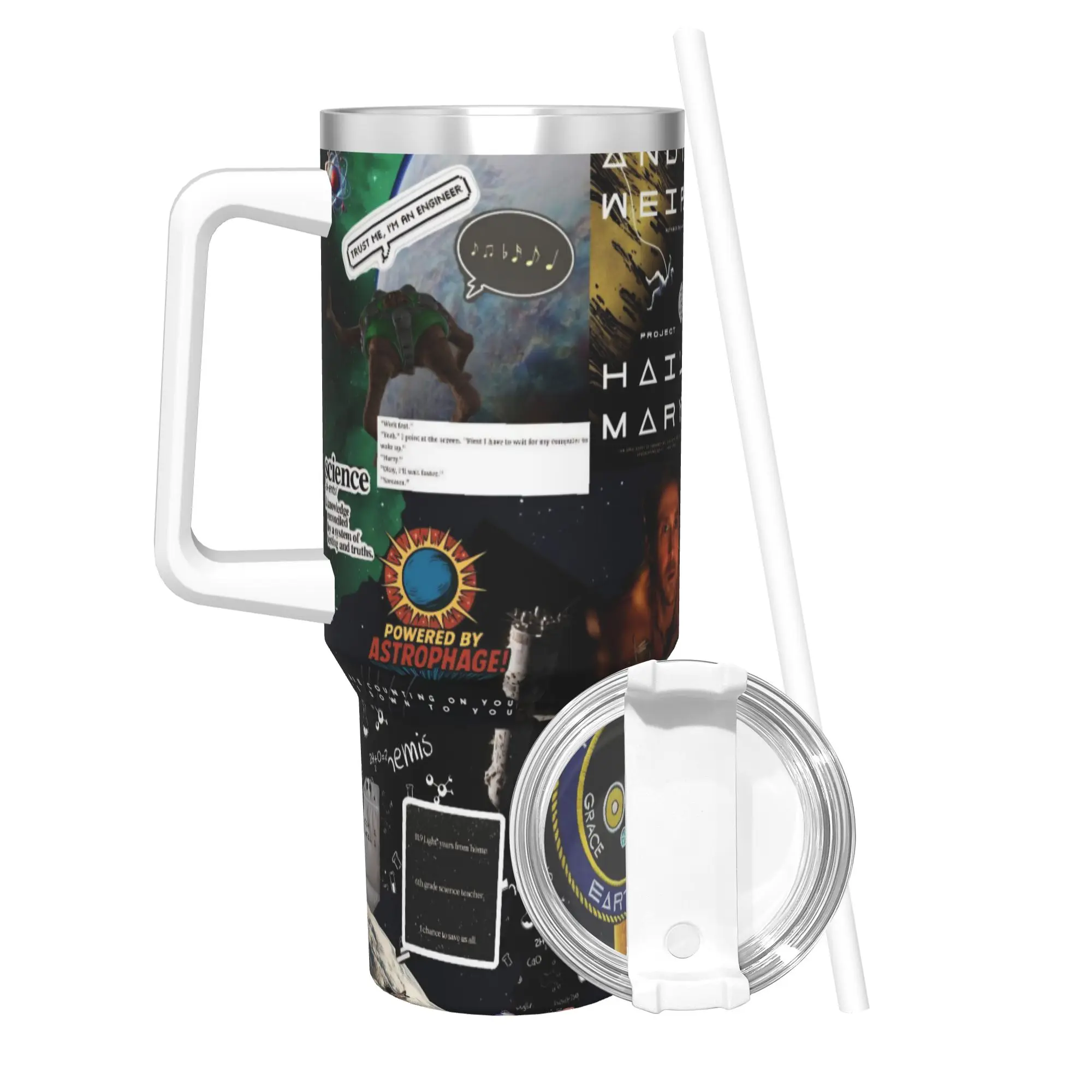 Project Hail Mary Movie 2026 Insulated Tumbler with Straws  Stainless Steel Thermal Mug Double Wall Car Bottle Cup 40oz