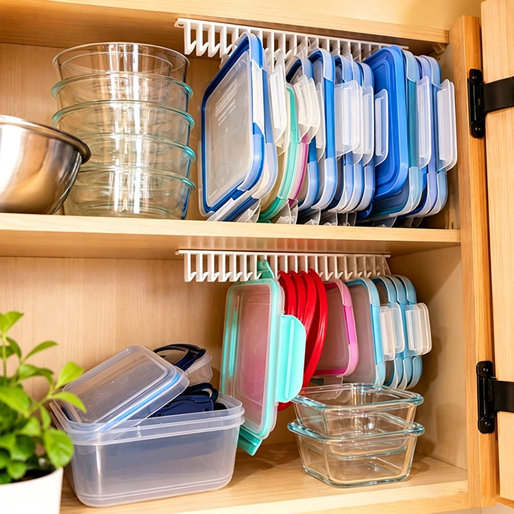 Küchen-Organizer für Deckel unter der Spüle, Deckelhalter für Küchenbehälter, Wandmontage mit Schrauben, platzsparend – Detail 3