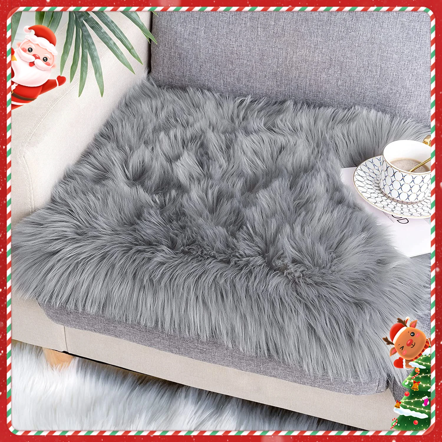 

Luxury Non-slip Chair cushion Home Decor Super soft and comfortable faux wool seat cushion for Dining chair mat and Sofa Stool