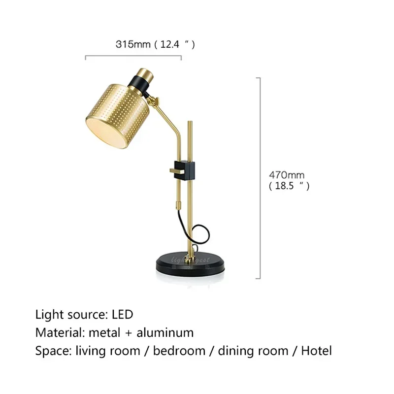 GISELLE Postmodern Table Lamp Simple Creative Design LED Desk Light Angle Adjustable for Bedroom Parlour Home Decor