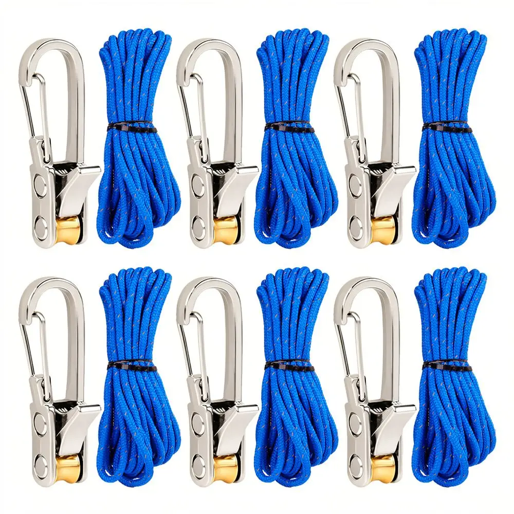 Outdoor Tent Rope Tightener Tool Camping Accessory Fastening Device Cord Tensioner Kit For Secure Gear Setup