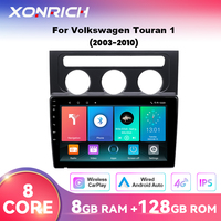 Wireless CarPlay Android 14 Car Radio Player For Volkswagen Touran 1 2003-2010 Multimedia 2din GPS Head Unit Intelligent System