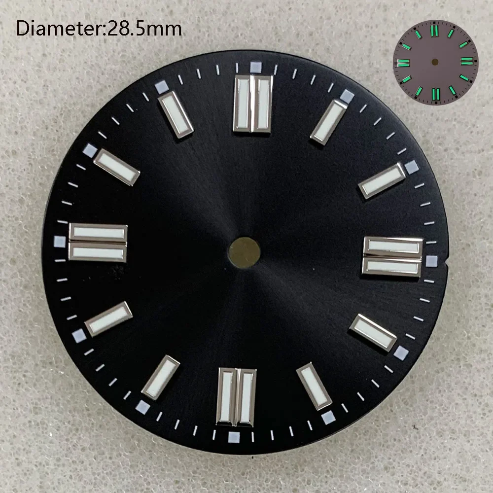 28.5 مللي متر NH35 الطلب السماء الزرقاء الفضة رمادي أمة الله الهاتفي nh35 لليابانية NH35 حركة ميكانيكية أوتوماتيكية watchmod تخصيص الشعار