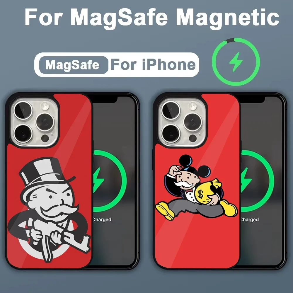 

Dollar Alec Monopoly Man Phone Case For iPhone 16,15,14,13,12,11,Plus,Pro,Max,Mini Magsafe Magnetic Wireless Charging