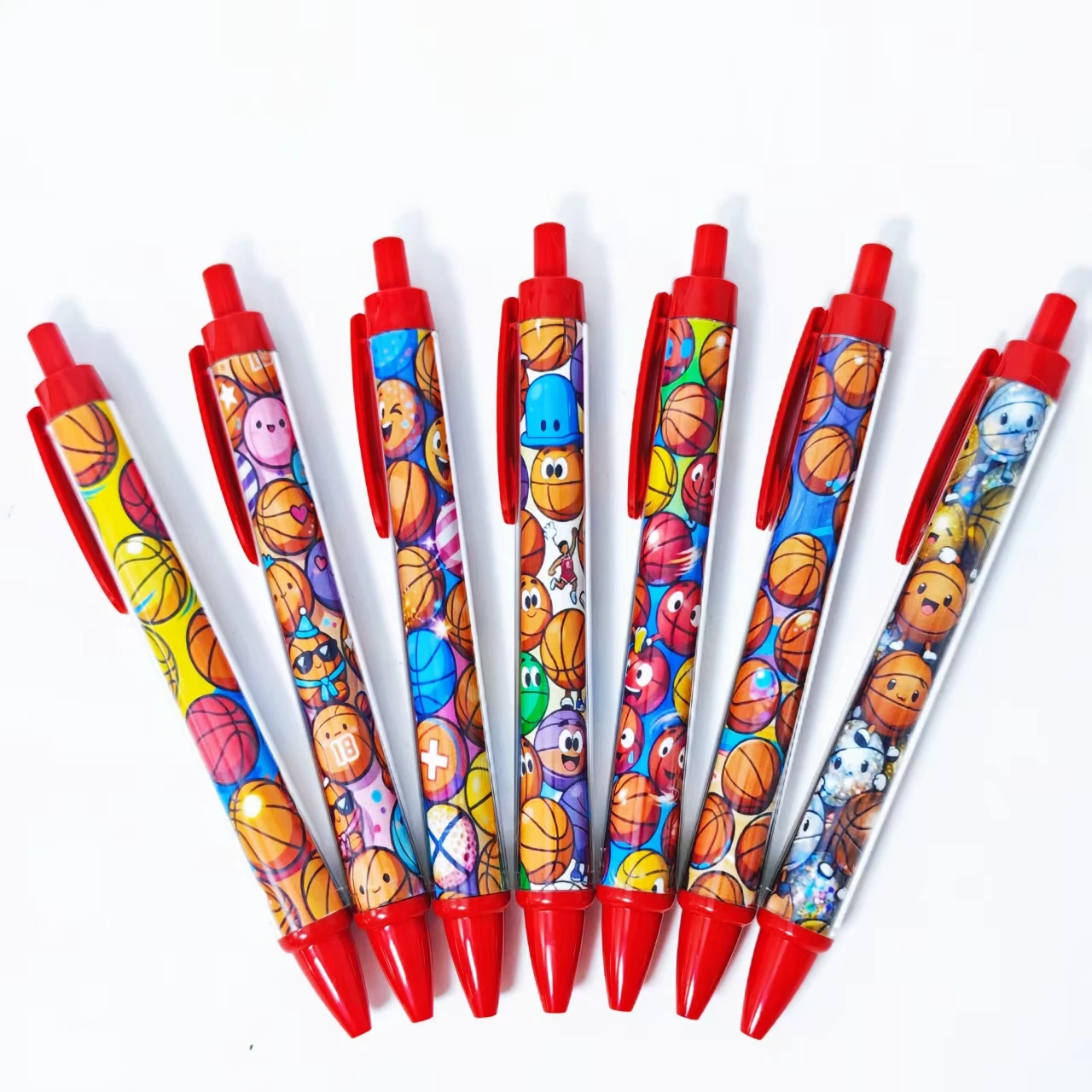 

7 шт./14 шт. новые выдвижные ручки с баскетбольной тематикой, креативные баскетбольные шариковые ручки, подарочные ручки для студентов «Снова в школу»