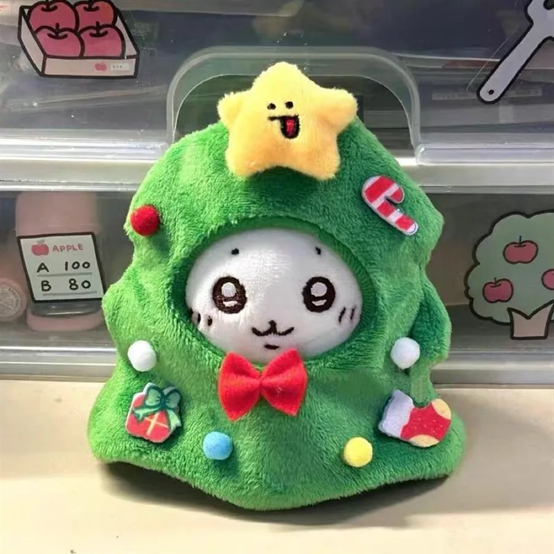 MINISO Chiikawa Usagi Plüschtasche zum Aufhängen, Dekorationen, kleine Füße, Weihnachtsbaum, Stirnband, Puppenkleidung, niedlicher Cartoon-Schlüsselanhänger