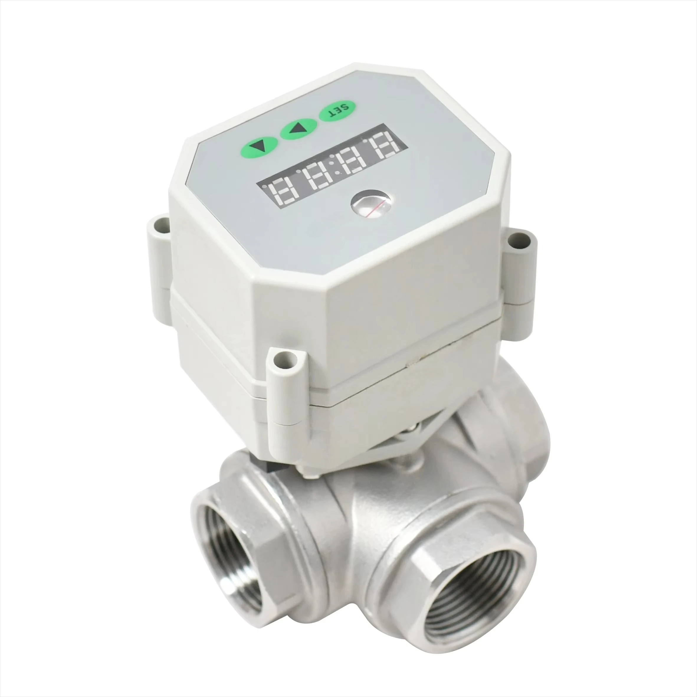 + 3 Way Valve DN20 SS304 Motorized Electric Ball Valve for Timer Drain Flow control device