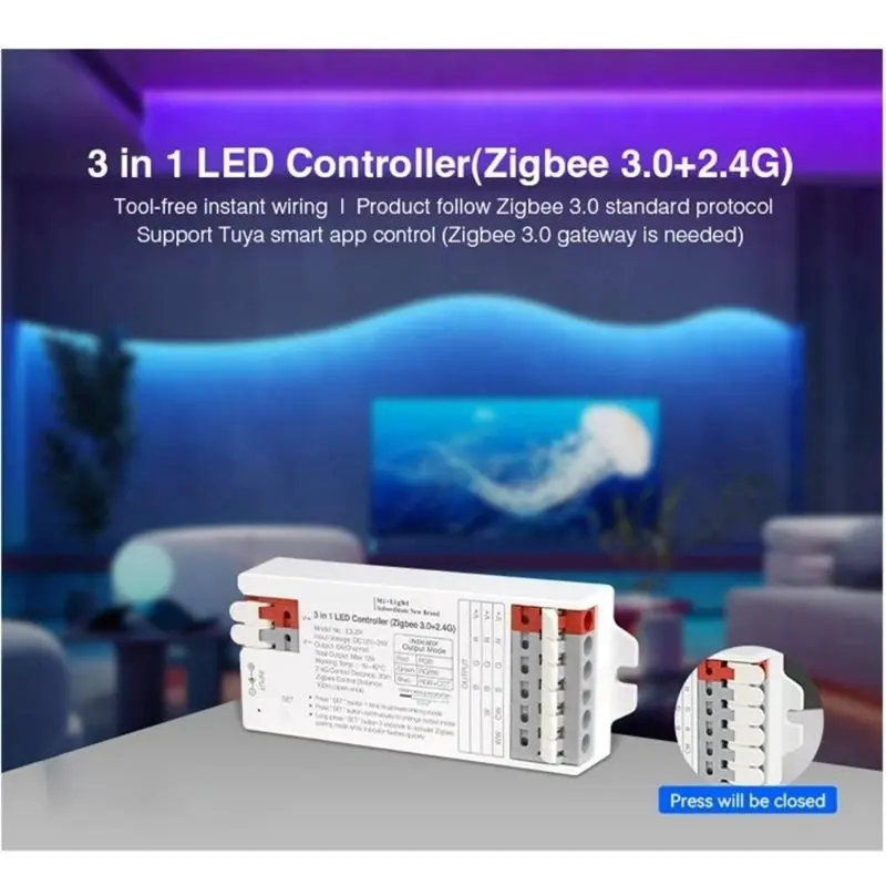 【PARTY  DAY】Miboxer DC12-24V LED Driver E3-ZR For Single Color/Dual White/RGBW/RGBCCT DC12- 24V