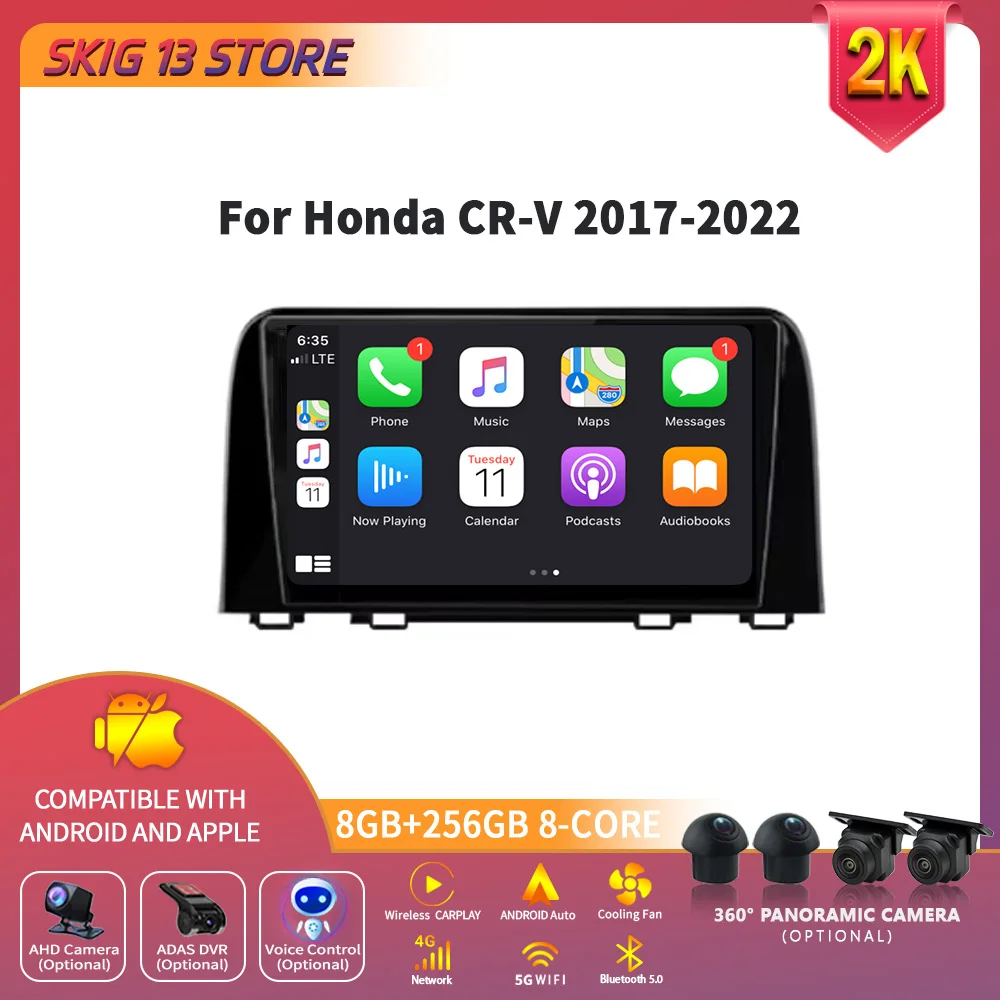 

For Honda CR-V 2017-2022 Car Radio Multimedia GPS Android 14 Multimedia Wireless Carplay Stereo Navigation 2Din Screen Head Unit