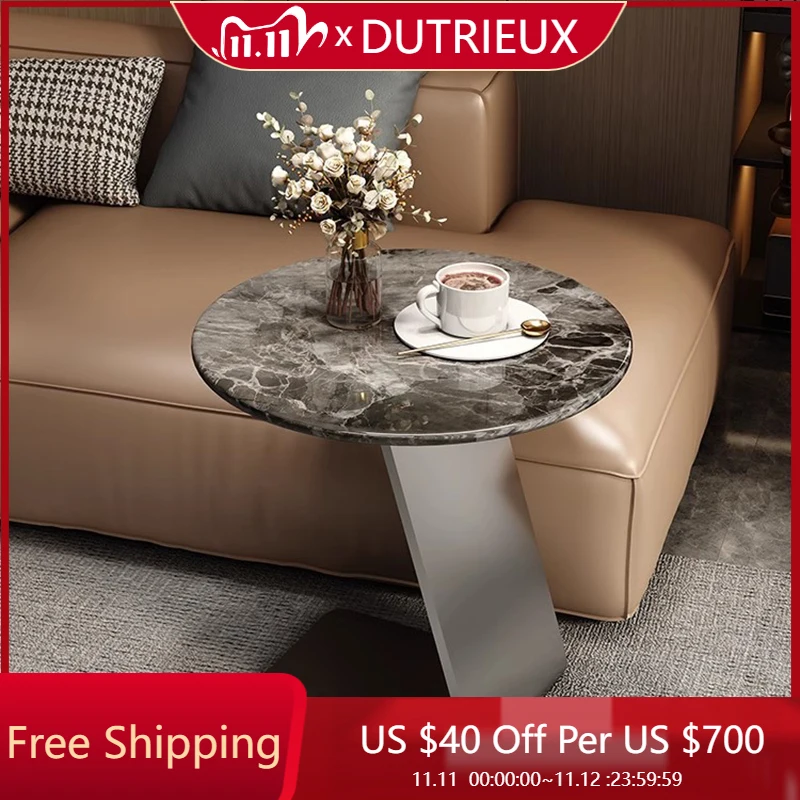 

Black Round Coffee Table Irregular European Unique Lounge Creative Cheap Side Table Aesthetic Couchtisch Space Saving Furniture