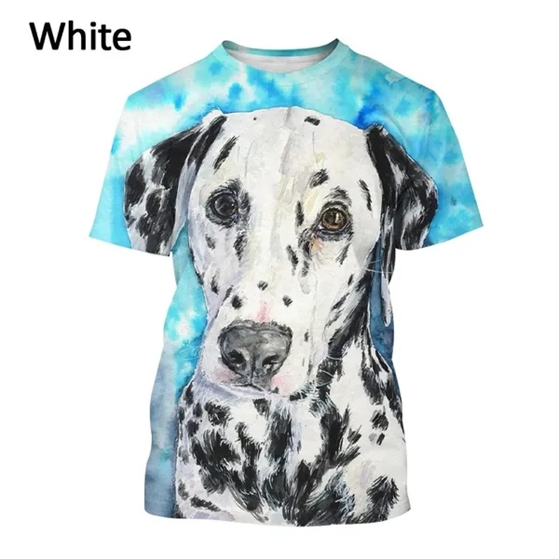 Summer Short-Sleeved Men\'s T-Shirt 3D Animal Dalmatian Funny T-Shirt Anime Cute Aalmatian Shiba Inu Street Slothing Women Tees