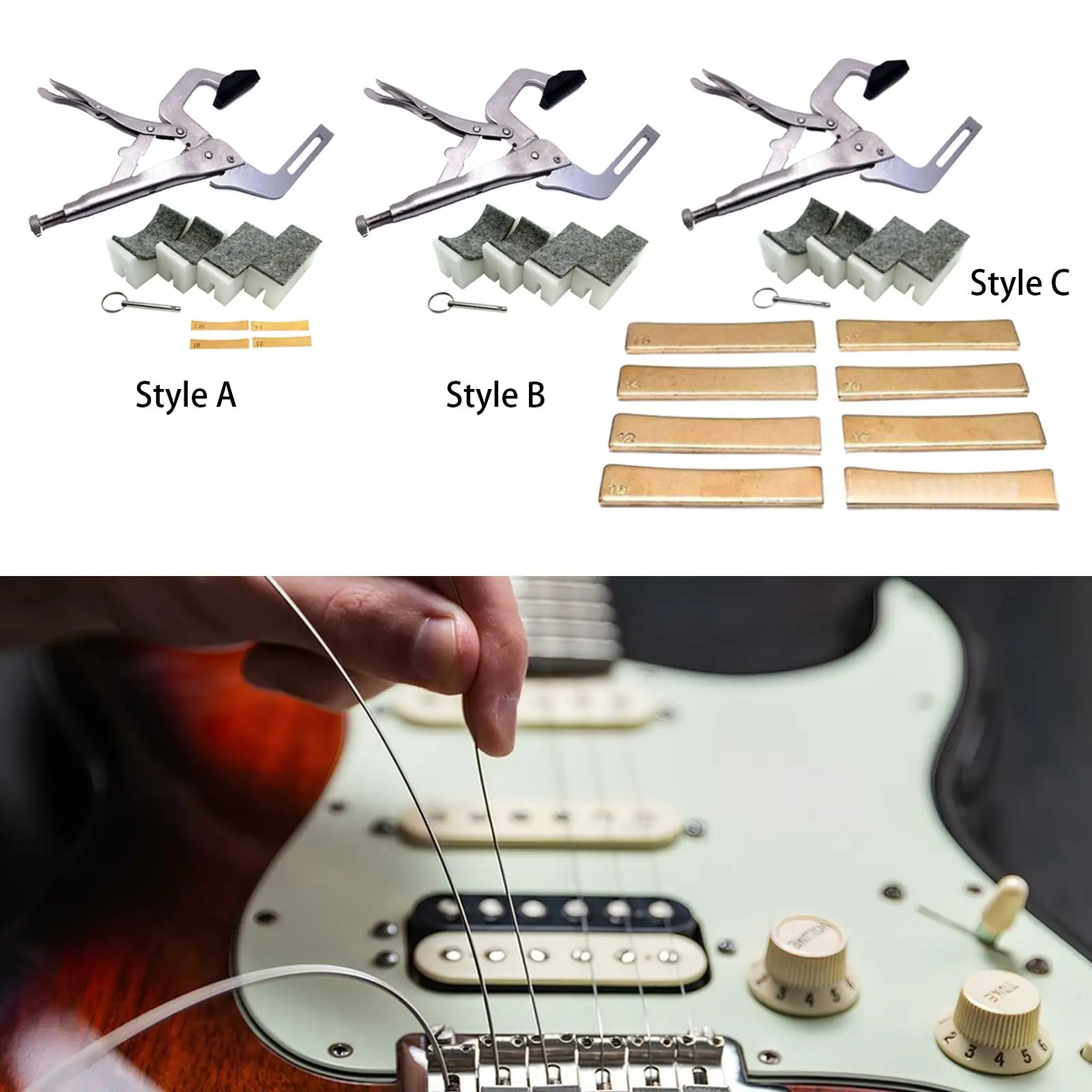 

Handheld Guitar Fret Press Tool Clamping Adjustable 4 Neck Supports Brackets