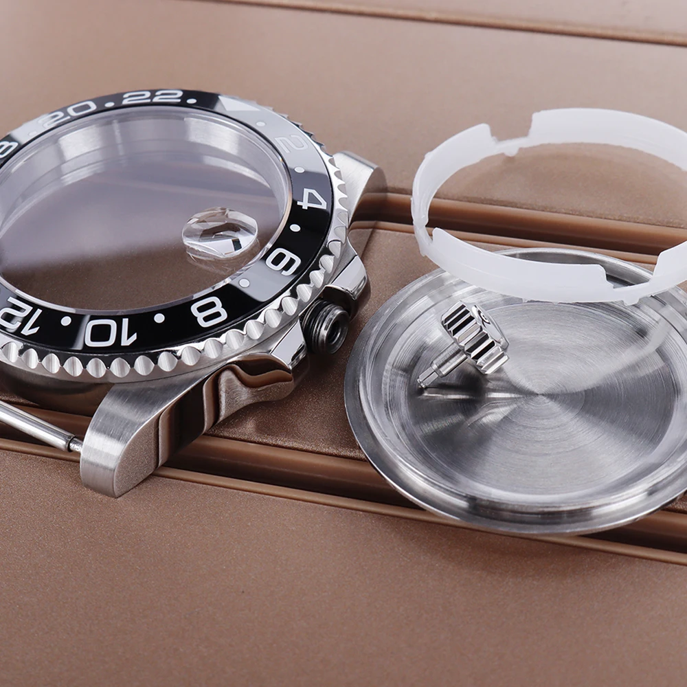 NH35 Case 40mm Watch Case Ceramic Insert Sapphire Glass For GMT NH35 NH36 NH38 NH34 Miyota 8215 ETA 2824 Movts 20ATM Watch Parts