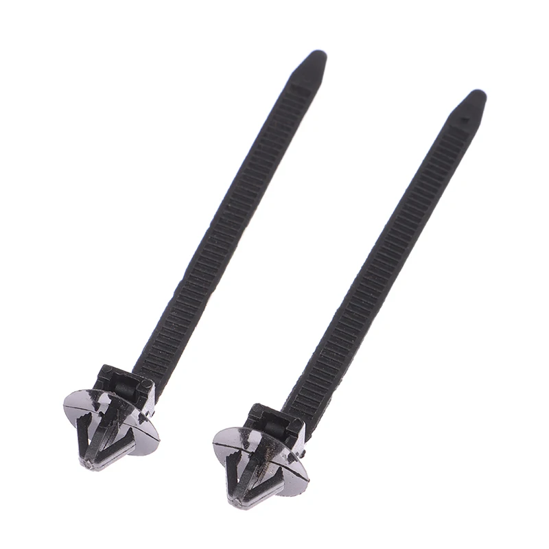Attaches de voiture en nylon pour toutes les voitures, clips de fixation ronds, sangle à glissière, noir, 10 pièces