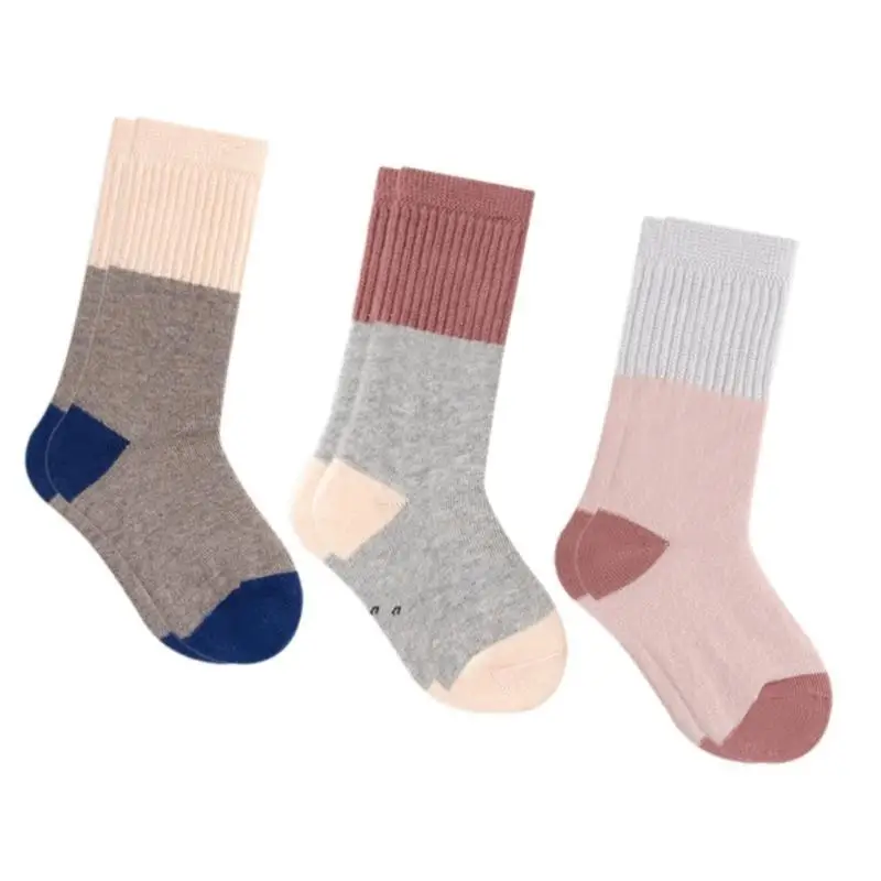 

U13F 3 Pair Baby Newborns Socks Four Season Socks Calf Length Girls Middle Tube Socks Loose Mouth Children Long Tube Socks