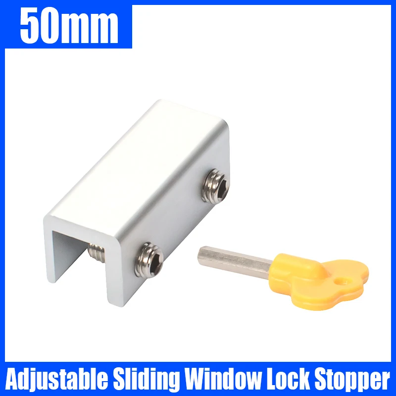 

1PCS Adjustable Sliding Window Lock Stopper Aluminum Alloy Stop Lock Security Anti-theft Window Lock Child Safety Doors Lock